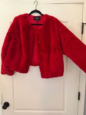 torrid Red Faux Fur Puffer Jacket